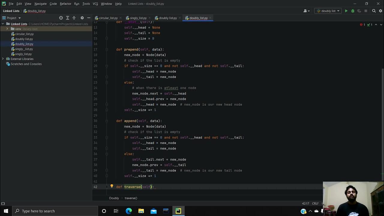 Doubly Linked List with Python (PART - 1) - YouTube