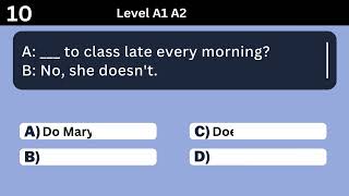 The Present Simple Tense Test A1 A2 Level Exercises #2 Grammar English quiz|| Time English#english