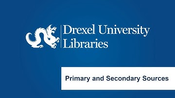 Primary and Secondary Sources