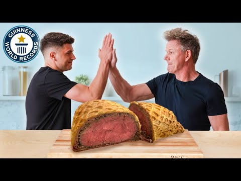 Making The World's Largest BEEF WELLINGTON w/ Gordon Ramsay - Guinness World Records