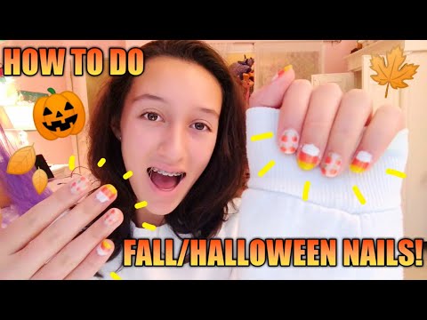 HOW TO DO SIMPLE FALL/HALLOWEEN NAILS!????????