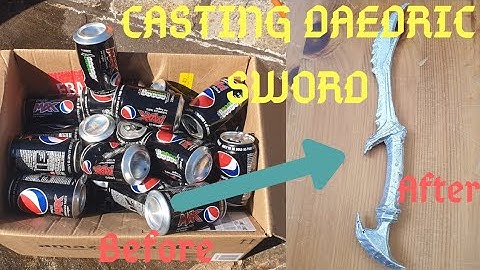 CASTING scrap soda CANS into a DAEDRIC sword from SKYRIM - Devil Forge