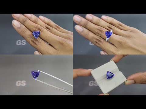 Танзанит в огранке триллион 7,14 карат, Танзания Видео  № 1