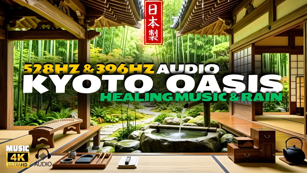 KYOTO ZEN GARDEN⛩️Bamboo Forest & Rain Sounds | Deep Healing