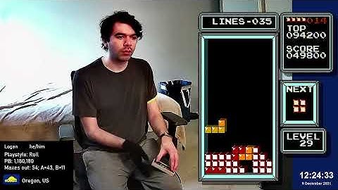 86 lines on the killscreen with rolling! 15 line PB jump - NES Tetris