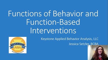 Functions of Behavior and Function-Based Interventions