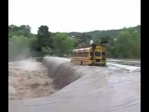 BUS drives over waterfall