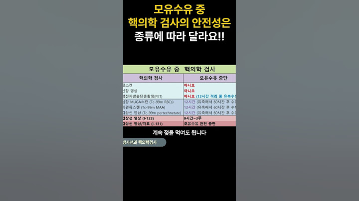모유수유 중 핵의학 검사의 안전성은 종류에 따라 달라요!!