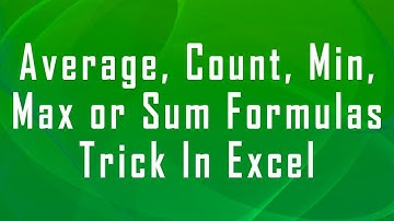 Average, Count, Min, Max or Sum Easily See In Status Bar in Microsoft Excel