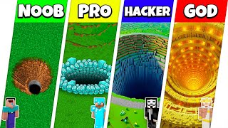 Minecraft Battle: NOOB vs PRO vs HACKER vs GOD: INSIDE TUNNEL BASE HOUSE BUILD CHALLENGE / Animation