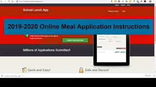 2019-2020 Online Meal Application Instructions
