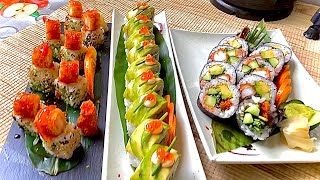 3 Types of Shrimp Tempura Sushi Roll : Egg Panko Twist Sushi Shrimp Tempura Roll