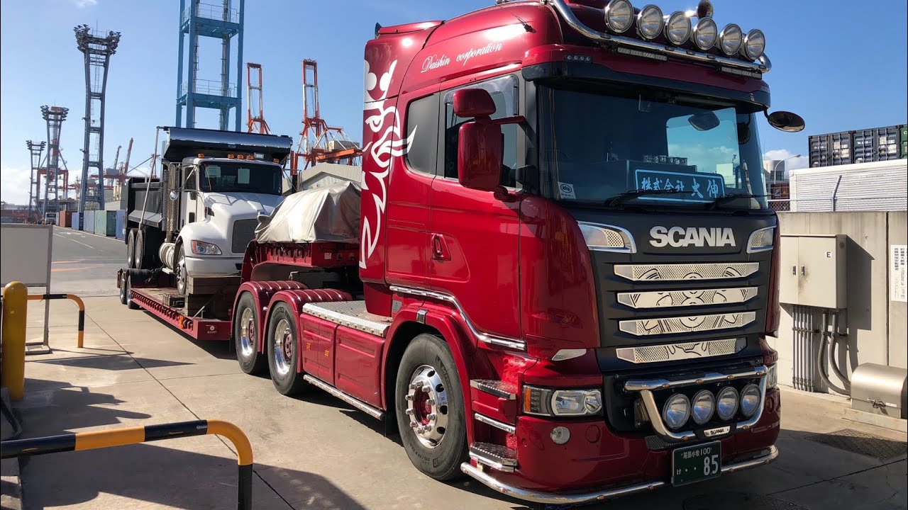 Scania スカニア V8 No 85 Heavy Duty Trailers トレーラー 低床トレーラー 幅広3000 16輪 走行シーン ランデブー Youtube