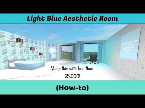 Light Blue Aesthetic Room Speedbuild Under 5k Welcome To Bloxburg Roblox Youtube - blue aesthetic room roblox
