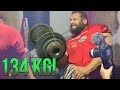 134 KG (295 LBS) Single Arm Bicep Curl! 50K Special!