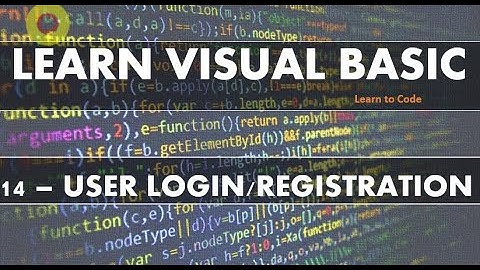 Learn Visual Basic :  user login and registration