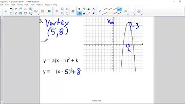 MBF3C Finding equation of parabola in vertex form (part 2) easy step pattern!