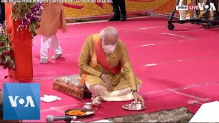 India PM Modi Lays Temple Foundation Stone at Historic Mosque Site