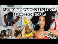 RUTINA DE LAVADO DESPUÉS DEL GEL MOCO DE GORILA 🦍👀 |Gorilla snot gel ruin my curls?|Rachell Santos