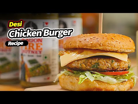 How to make Desi Chicken Burger | Dragon Fire Chutney Chicken Burger By Chef Vicky Ratnani