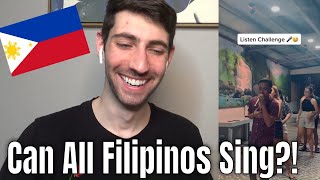 Can All Filipinos Sing?! Listen Challenge Reaction!