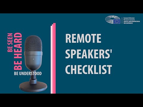 Remote Speakers' Checklist - Be Heard