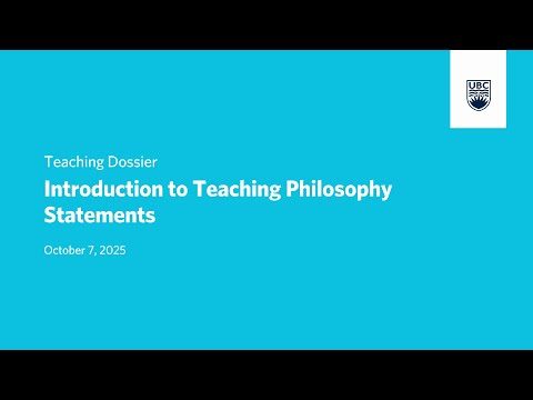 Introduction to Teaching Philosophy Statements