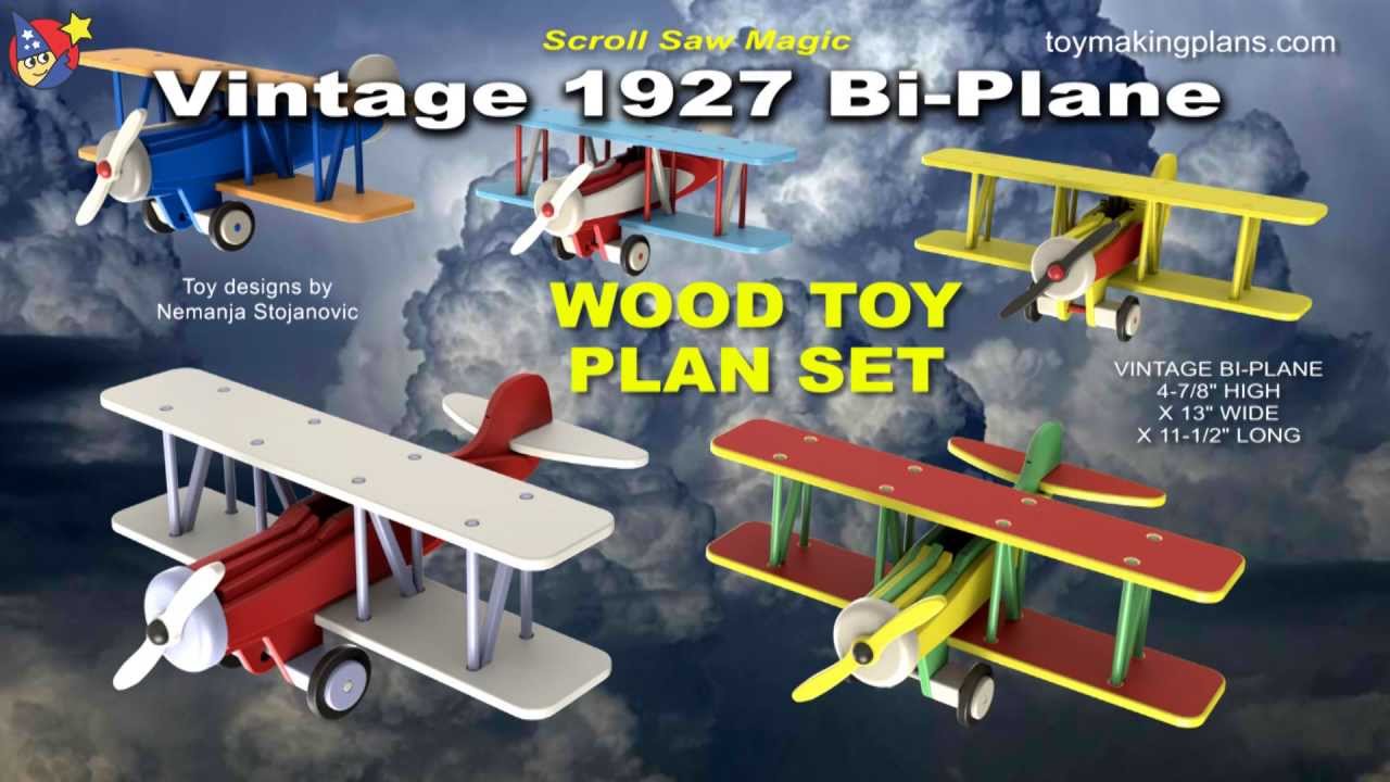 Wood Toy Plans - Vintage 1927 Bi-Plane - YouTube