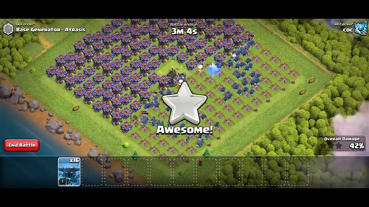 level 1 builder base 200 peeka vs 200 Archer tower