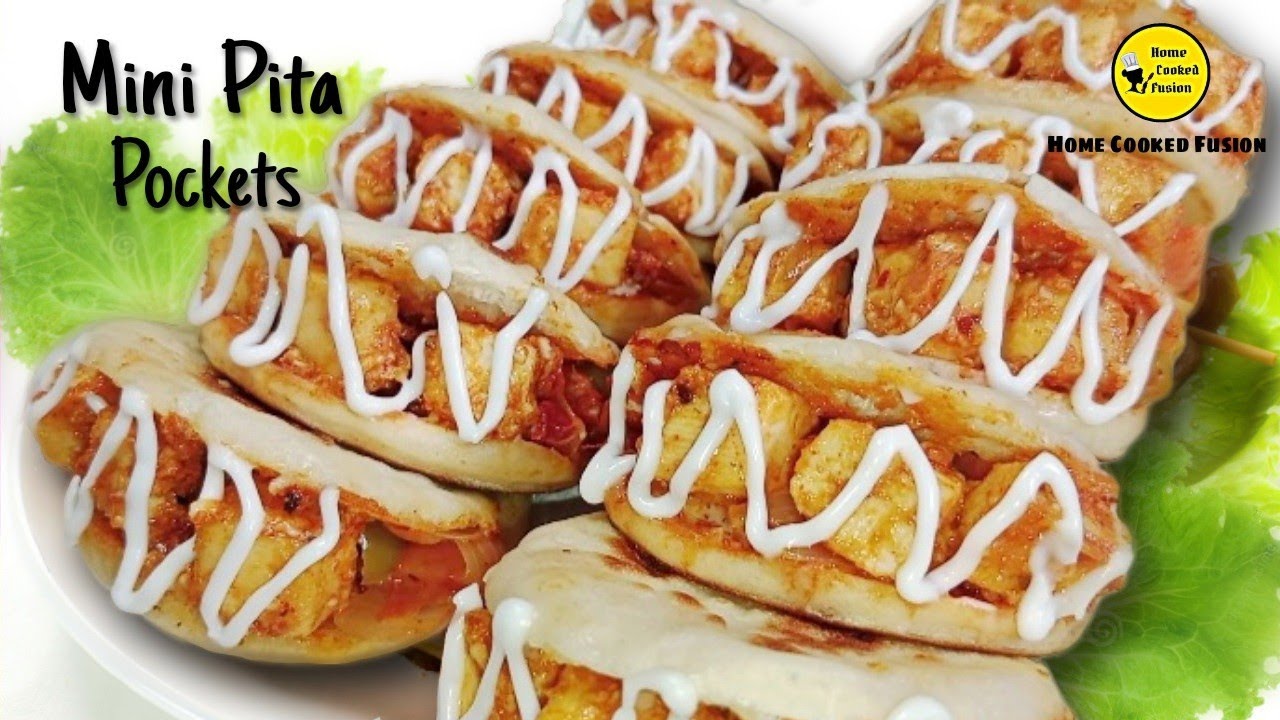 Mini Pita Pockets Sandwich Home made pita bread recipe without oven