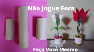 Como fazer um Jarro para flor de rolo de papel higiênico