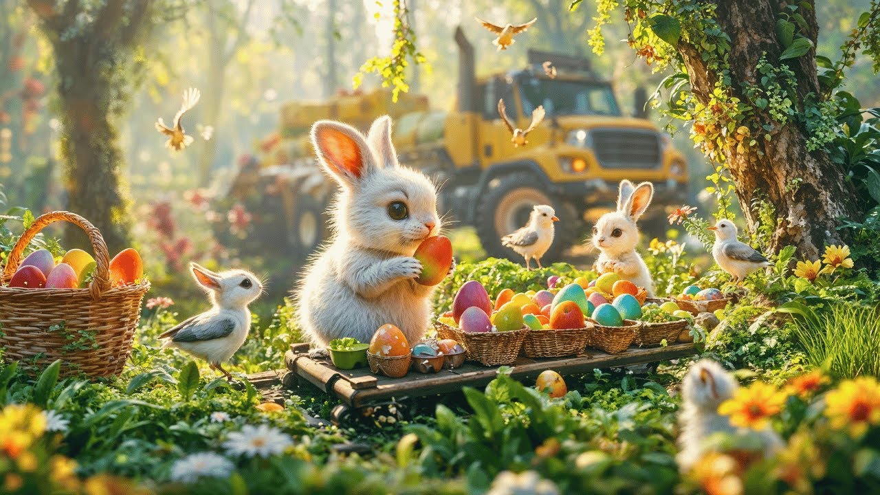 Easter Garden Jazz for a Peaceful Day🐰Cozy Jazz Instrumental Piano, Painted Eggs, Soft Spring Light
