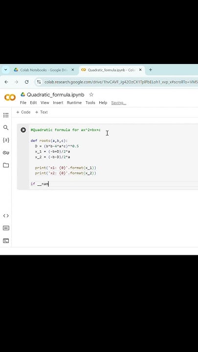Quadratic formula sympy math with python make easy #shortvideo #shorts ...