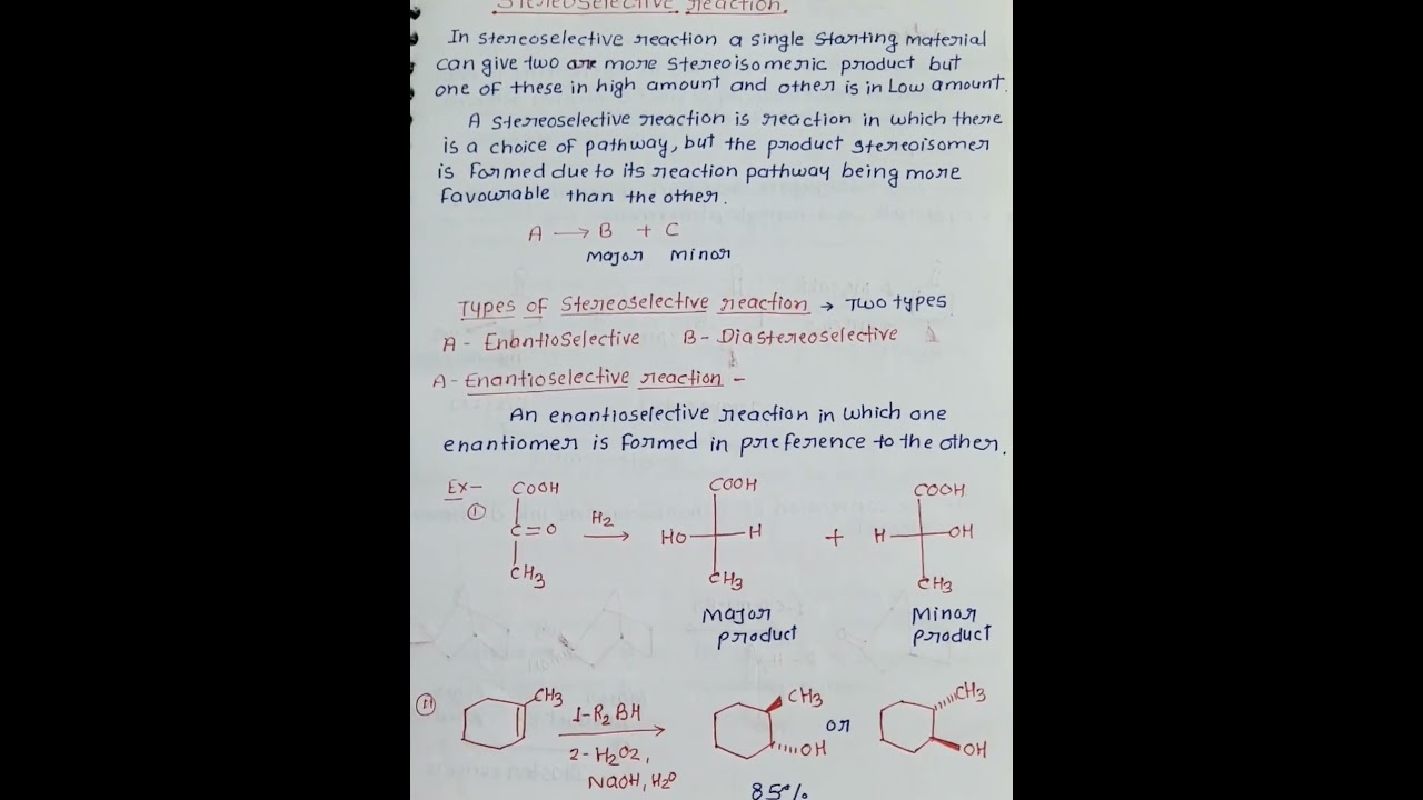 Stereoselective and stereospecific reaction
