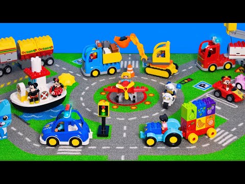 Lego Duplo játékautók - tűzoltó, markoló, traktor, vonat gyerekeknek