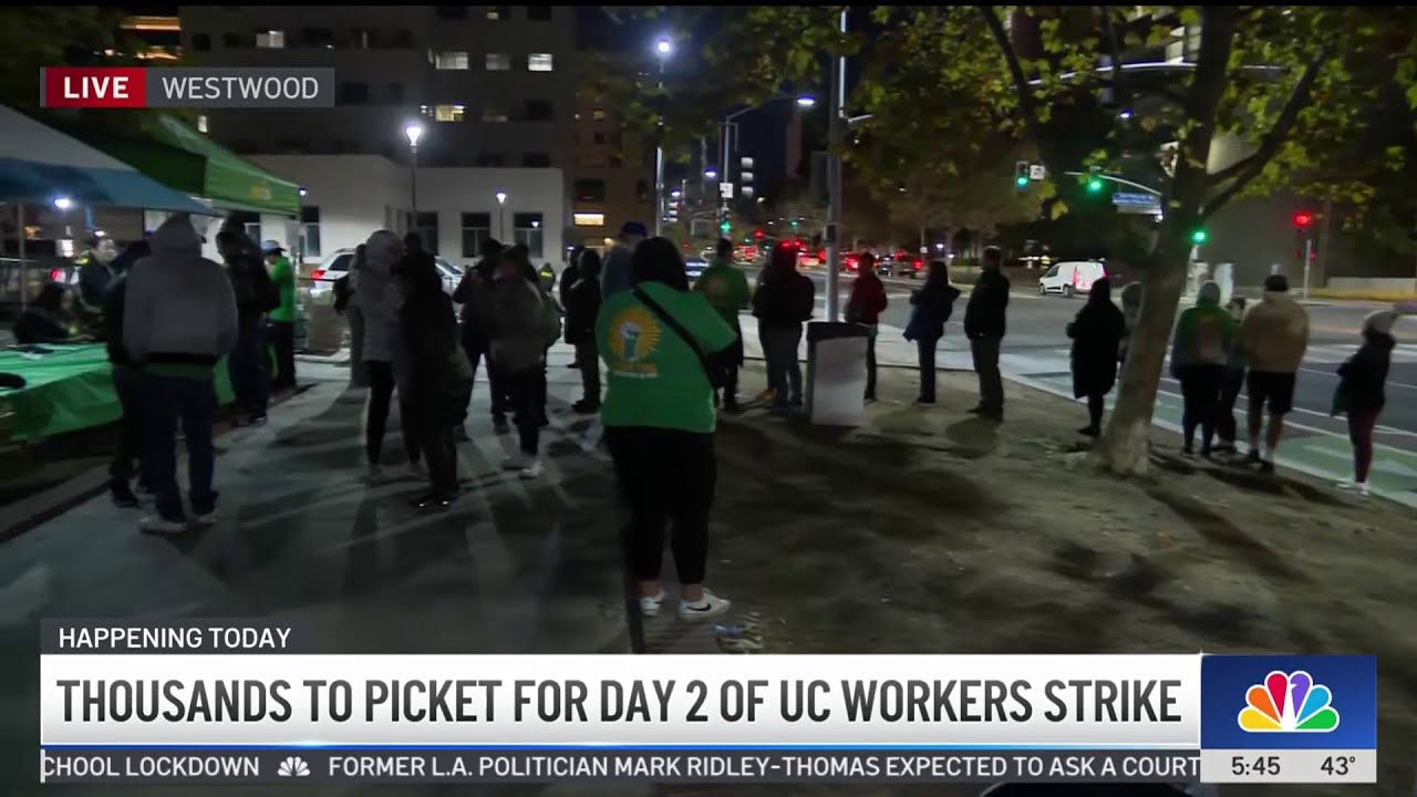 Thousands to picket for day 2 of UC workers strike - YouTube
