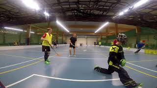 Floorball goalie training