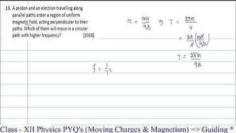 4.13 A proton and an electron travelling along parallel paths enter a region of uniform magnetic