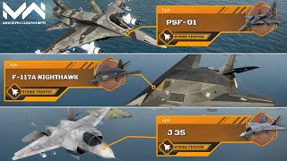 New Striker F-117A Nighthawk Vs PSF-01 & J-35 | Epic Strike Fighter Comparison | Modern Warships
