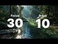 River Ambient Pomodoro Timer | Deep Work Sessions | ADHD Hyperfocus | Productivity
