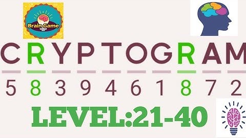 Cryptogram letters and Numbers Level 21-40