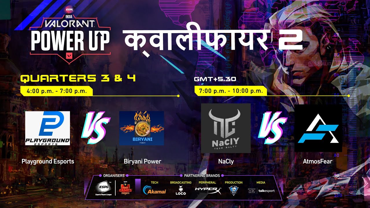 🔴 LIVE [HI] ESPL Valorant PowerUp India | Qualifier 2 - Quarters 3 & 4