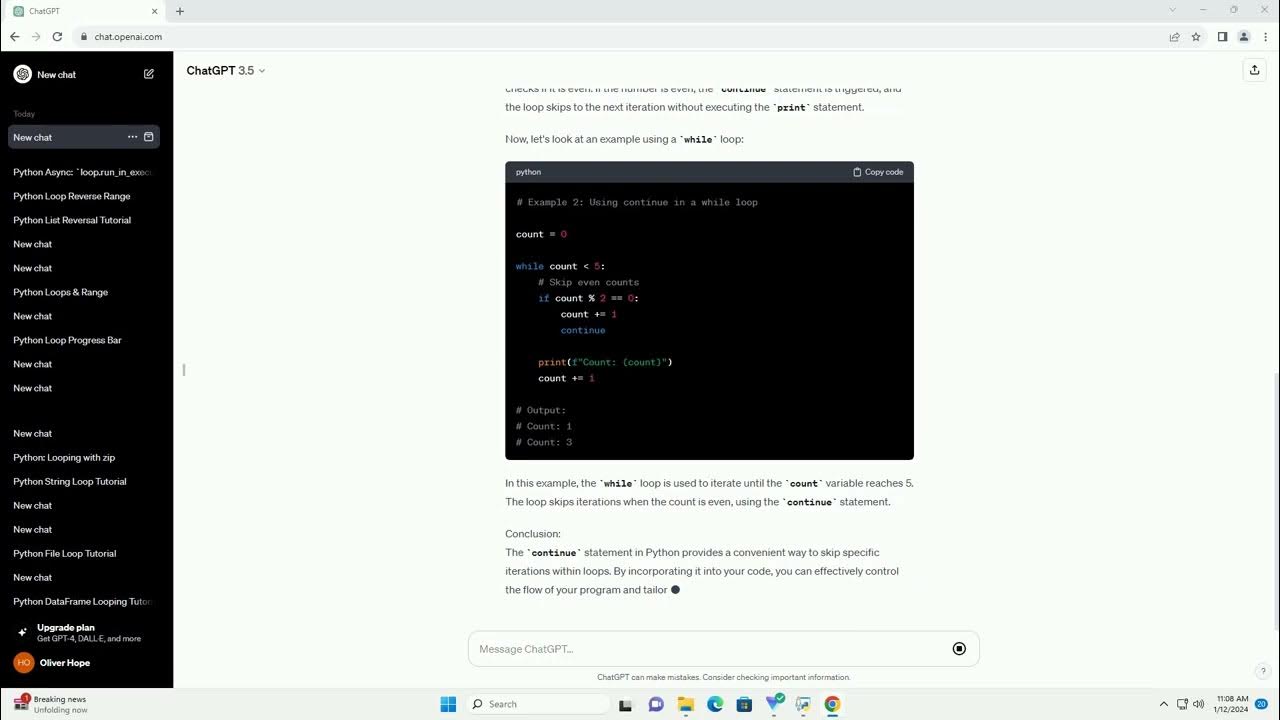 python loop skip - YouTube