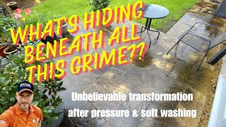 Unbelievable transformation of beautiful patio covered in grime