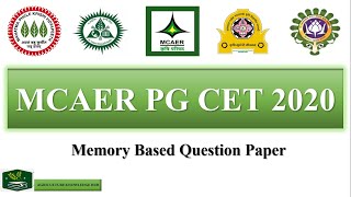 MCAER PG CET 2020 Question Paper | MCAER PG CET Question Paper 2020 | MCAER PG CET 2020 screenshot 5