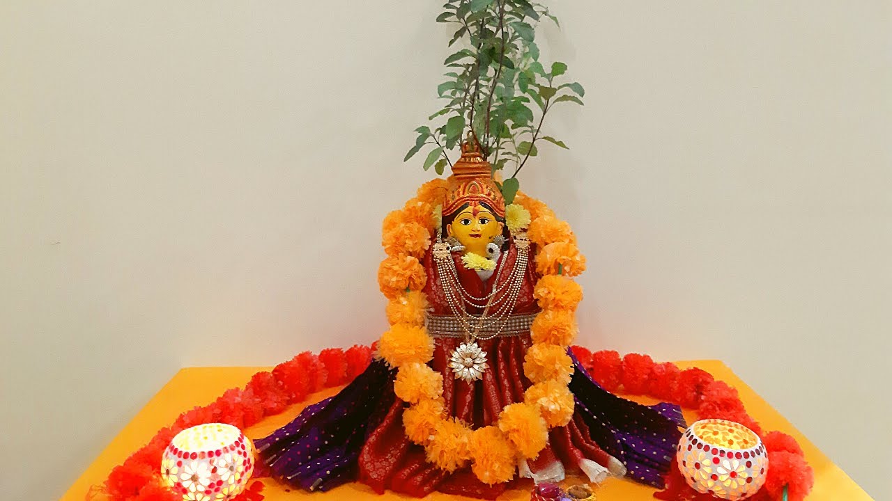 Tulasi Vivah Decoration Ideas using 2 Blouse Piece | Tulasi Lagna ...