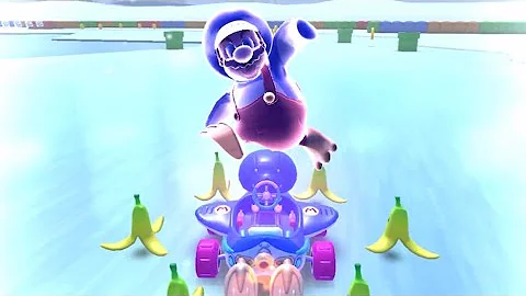 Mario Kart Tour: Penguin Mario Gameplay (#55) - SNES Vanilla Lake 2 (3 items, Daisy Cup)