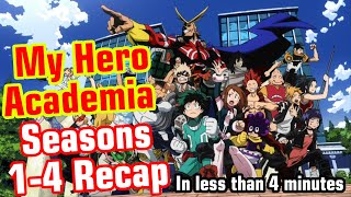 My Hero Academia Season 1-4 Recap in less than 4 minutes!