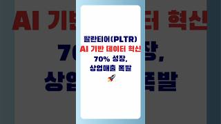 팔란티어 70%  성장이유 #팔란티어 #PLTR #데이터기업 #AI투자 #기술주분석 #성장주 #정부계약  #투자인사이트 #주식분석 #빅데이터  #데이터분석  #미국주식