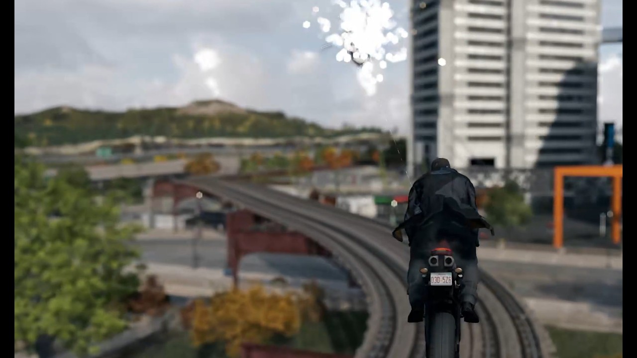 Watch Dogs Pc / Escape en Moto a alta velocidad!!!